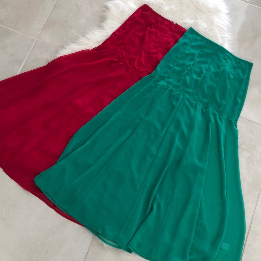 Sparkle & Fade Green Chiffon Skirt, size 2 - Picture 4 of 5